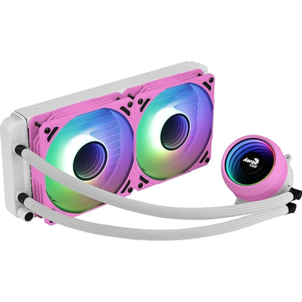 AeroCool MIRAGEL240PK CPU Liquid Cooling 2x12cm ARGB Fan, TDP 400W, Pink