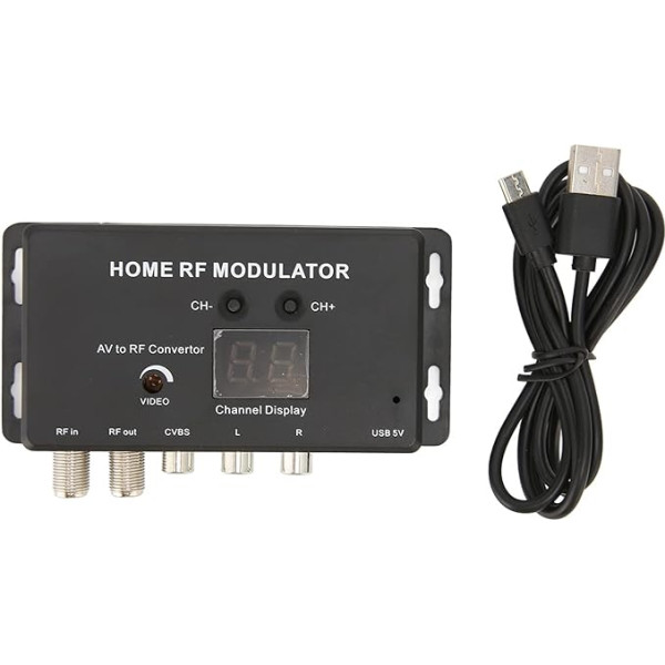 Annadue M70RV TV Link Modulator Support PAL/NTSC Professional AV to RF Converter TV Link Modulator AV to RF Converter for AV Source Set Top Boxes with USB Charging Cable