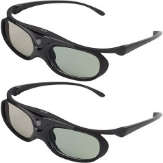 2 Pack 3D Glasses, 144Hz 3D Active Shutter Glasses DLP LinK LCD Lens 3D Glasses for 3D DLP Orojectors
