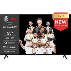 TCL 55T7B 55 Inch QLED Pro TV, 4K Ultra HD, HDR Pro, Smart TV Supported by Google TV (Dolby & Atmos, Motion Clarity, Hands-Free Voice Control, Compatible with Google Assistant & Alexa)