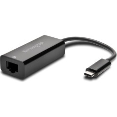 Kensington CA1100E USB-C auf Ethernet-Adapter, Thunderbolt 3, RJ-45-Buchse, Windows, Macbook und Chromebook kompatibel - Plug-and-Play Design, Direkte und sichere Verbindung zum Internet