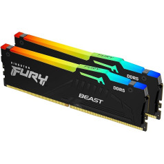 Kingston Fury Beast Black RGB Expo 64GB 6400MT/s DDR5 CL32 DIMM Desktop Gaming Memory Kit with 2 - KF564C32BBEAK2-64