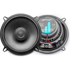 Option BASE-130X - 2-Way 13 cm Coaxial Speaker System - 3 Ohm, 86 dB, 55 Watt RMS - 1 Pair of Car Speakers