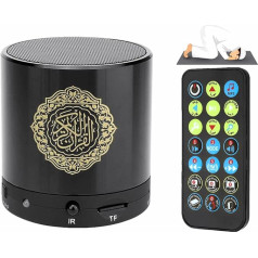 Anlising Quran Speaker, MP3 Player, Quran Translator, Digital Quran Speaker, Portable Quran Speaker with Remote Control, USB Rechargeable, 8GB TF FM (Black)