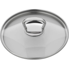 WMF Pan Lid 16 cm, Glass Lid with Square Metal Handle, Lid for Pots and Pans, Heat Resistant Glass, Dishwasher Safe