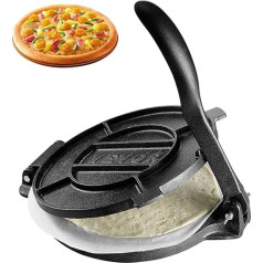 VEVOR Tortilla Press, 25 cm Taco Press, Heavy Duty Cast Iron Tortilladora Press, Pre-Seasoned Tortilla Maker Tortilla Maker with 100 Pieces Parchment Paper, Dough Machine for Flour Tortilla, Black