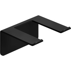 WEISSENSTEIN Hair Dryer Holder without Drilling – Stainless Steel – Black – Hair Dryer Holder for Gluing
