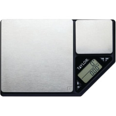 Taylor Pro Digital Kitchen Scales for Food, Weighing with Dual Platform, Professional Standard with High Precision and Accuracy, Brushed Stainless Steel, Black/Silver, Weighing Capacity