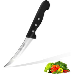 EIKASO Solingen Boning Knife Curved 13 cm Blade Stiff Made of Molybdenum Steel 1.4116 Gastro-Classic Filleting Knife Extra Sharp Hand-Removed Blade with Ergonomic Plastic Handle