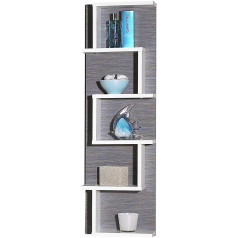 Schildmeyer Shelf 116540 30 x 99 x 14 cm, White/Ash Grey Decor, Chipboard, 30.3 x 15.1 x 98.4 cm