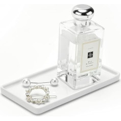 XINRUI Vanity Tray Ceramic Bathtub Tray Organizer Cosmetic Candle Towel Soap Towel Plant Jewelry (Small)