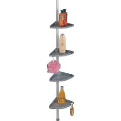 Telescopic Shower Corner Shelves, Compact,145-275 cm, Silver