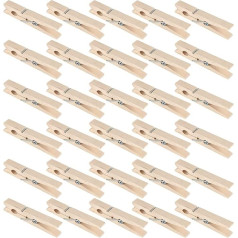 ZEONHAK Natural Wood Clothes Pegs, 7.2 x 1 cm, 300 Pieces, Upgraded Wooden Clothes Pegs with Spring for Crafts, Photos, Clothes, Towels, Decoration, Art Wall