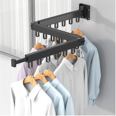 Foldable Clothes Airer Extendable Multifunctional Aluminium Indoor Outdoor Clothes Airer with 180° Rotating Clothes Hangers Space Saving Home (3 Arms)