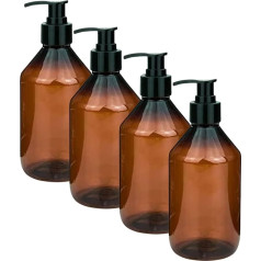 mikken 4 x Soap Dispenser 250 ml Lotion Dispenser Plastic Brown Dosing Dispenser Food Safe + Labels