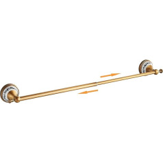 Antique Brass Towel Rail Adjustable 15.7 to 27.7 Inch Bath Towel Rack for Bathroom Towel Rail Wall Mounted Bathroom Accessories Porcelain Design