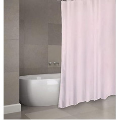 MSV Cotexsa by Premium Anti-Schimmel Textil Duschvorhang - Anti-Bakteriell, waschbar, 100% wasserdicht, mit 12 Duschvorhangringen - Polyester, „Uni“ Rosa 180x200cm – Made in Spain