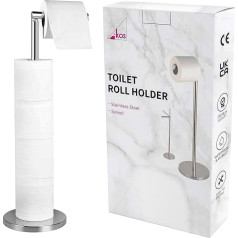 Toilet Roll Holder Freestanding Stainless Steel Toilet Paper Holder Storage Dispenser for 5 Paper Rolls