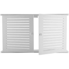 Hacbop Wireless WiFi Router Storage Boxes Wooden Box Cable Power Wire Holder Wall Hanging Plug Board Shelf Double Door