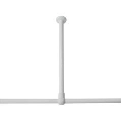 Sealskin 276668610 Ceiling Mount for Shower Curtain Rail, Diameter 28 mm, Aluminium, White 60 x 2.8 x 2.8 cm