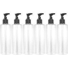 Beaupretty Pack of 6 250 ml Soap Dispenser Pump Bottles Travel Empty Lotion Pump Bottle Refillable Bottle for Liquid Soap Lotions Shampoo (Brown), brown