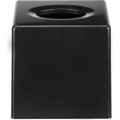 Square Tissue Organiser, Plastic Tissue Box for Desk, Black Multifunctional Tissue Box for Living Room, Bathroom, Car and Kitchen