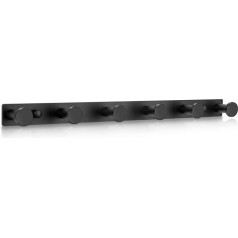 GUWINA Coat Hooks Black 6 Hooks Coat Hooks Wall Aluminium Alloy Hook Rack Coat Rack Key Hook Wall Hook for Wardrobe Bathroom Bedroom