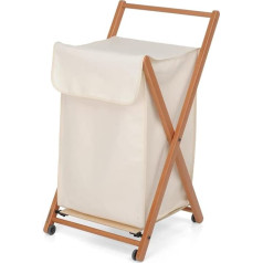 Foppapedretti Angel Faltbare Wäschekörbe, Buchenholz, Holz veredelt, Kunststoff, Walnuss, one Size