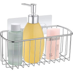 MaxHold Shower Shelves No Drilling SUS304 Stainless Steel Transparent Self-Adhesive Rectangular Shower Basket Shower Shelf for Bathroom