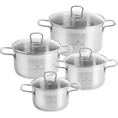Gerlach Brava Saucepan Set, Stainless Steel, 24 cm, Silver, 54 x 28 x 21 cm 8 Units