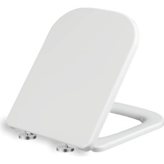 Mass Dynamic Square Soft Close Toilet Seat with Quick Release Cleaning for Better Hygiene, Rectangular Lock Seat with Adjustable Hinges