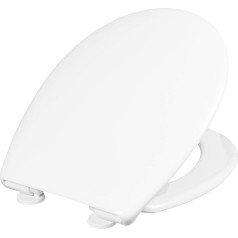Cornat Como 1076390 Toilet Seat - Classic White Look - Easy-Care Thermoplastic - Quick Up & Clean Function - Soft-Close Mechanism / Toilet Seat / Toilet Lid