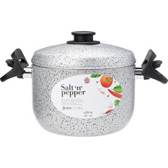 Home Salt N'Pepper Nudeltopf Antihaft, Aluminium, 4 Liter, Schwarz/Grau, 20 cm