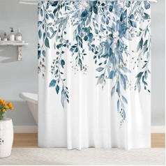 M&W DAS DESIGN Shower Curtain Various Plant Decor Flowers Leaves Buds Relaxation Plant Pattern Cosy Bathing Experience High Quality Bathroom Accessory Textile Curtain 100% Waterproof