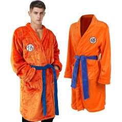 Goku Costume Bathrobe Sleepwear Pattern Plush Robe Unisex Pyjamas, Cosplay Costume, Pyjama Bathrobe Set, Outfit Jumpsuit Clothing, Cartoon, Theme Parties, Halloween