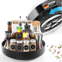 OptiWerk 360 Degree Turntable, Turntable Organiser, Turntable Refrigerator, Spice Rack Rotatable, Rotating Shelf Rotating Tray Spice Rack, Rotating Spice Rack, Kitchen Organiser for Spices and More