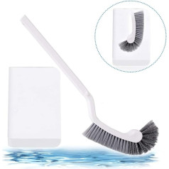 Y-HOMES Toilet Brush with Holder, Slim Compact Bathroom Brush for Bathroom Storage - Toilet Brush Sturdy Deep Cleaning Set White