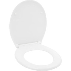 Invero Toilet Seat with Soft Close Mechanism, Oval Replacement Lid, White Gloss with Stainless Steel Hinges, Easy Installation, Fits Most Standard Size Toilet (45cm x 37cm)