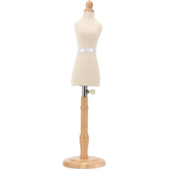 Female Mannequin Torso with Stand, 18-23 inches Height Adjustable Dress Shape Manikin Body with Wooden Base, Pinnable Mannequin Body Dress Jewellery Display for Sewing Snow