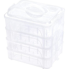 New brothread 4 Layers Stackable Clear Storage Box/Organiser for 80 Spools Home Embroidery Thread and Sewing Thread (Bobbin Size Requirements: Height ≤ 5.6 cm, Width ≤ 4.3 cm)