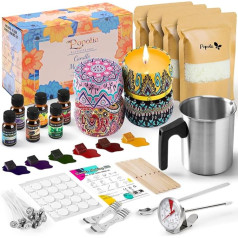 Popolic Candle Making Kit, DIY Candle Making Accessories, Scented Candle Gift Set, Including Soy Wax, Can, Wick, Wick Holder, Dyes, Capacity Jug, Mixing Spoon