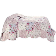 Delindo Lifestyle® Bedspread, Patchwork Blanket, Roses, Country House Style Bedspread in Patchwork Design