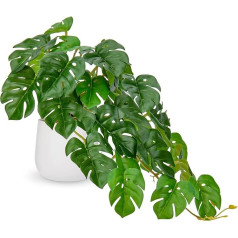 Artificial Plants in Ceramic Pot, Tropical Monstera Decorative Plants Artificial in Pot, Artificial Plants Like Real, Artificial Indoor Plants with Pots for Table Decoration, Office, Desk, Decoration,