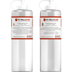 TFC Troll Factory Silicone Rubber Type 20 I Casting Silicone, Very Soft, Translucent, 2 kg (2 x 1 kg)
