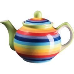 Hand Painted Small Teapot with Rainbow Stripes