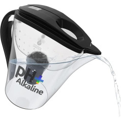 pH RESTORE - Water Filter Jug ​​for Naturally Purified, Alkaline, Ionised Drinking Water - Reduces Limescale and Increases pH Value - with 1 Filter Cartridge - BPA-free Plastic - 3.5 L (Black)