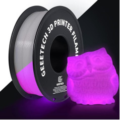 GEEETECH PLA Filament 1.75 mm, Glows Rose in the Dark, 3D Printer Filament 1 kg Spool