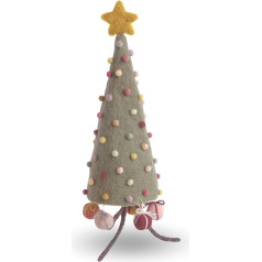 Én Gry & Sif Mini Felt Christmas Tree, Christmas Decoration for Standing, Handmade, Fair Trade, Unique Christmas Decoration | Christmas Tree with Colourful Christmas Baubles