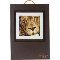 LANARTE PN Zählmusterpackung König der Tiere Zählstoff Kreuzstichpackung, Baumwolle, Mehrfarbig, 35 x 34 x 0.3 cm