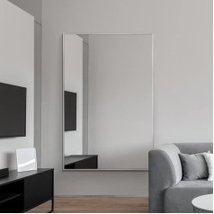 MirrorOutlet The Artus Aluminium Wall Mirror, Silver, 120 x 80 cm